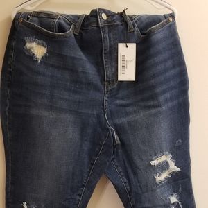 Brand new Judy Blue distressed blue jeans